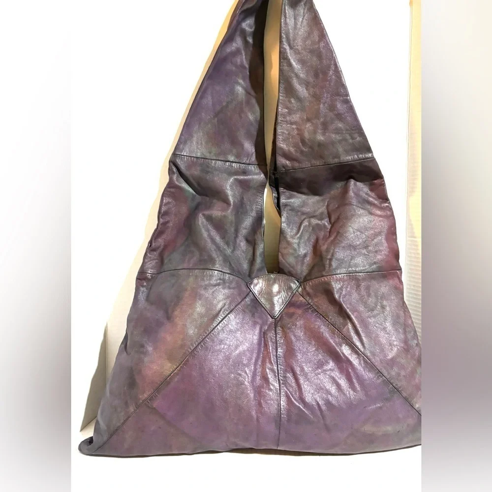 Handmade Chic Iridescent Leather Hobo Bag